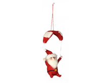 Parachuting Santa Wool Ornament