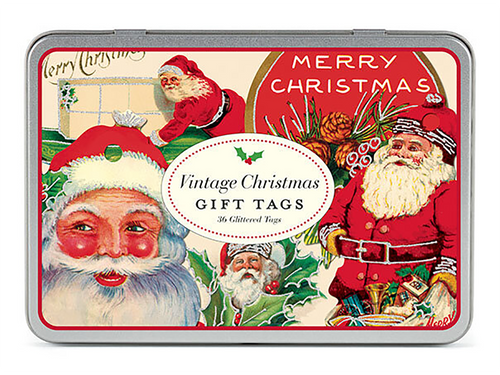 Vintage Christmas, Gift Tags in Tin