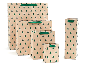 Green Glitter Tree Gift Bags