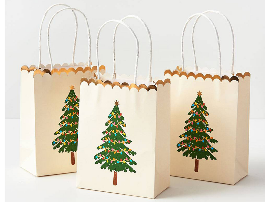 Christmas Tree Lights Treat Bags, Set of 8
