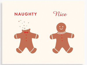 Naughty Nice Gingerbread, Single Card