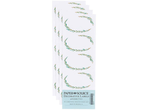Olive Branch Foil Labels, Set of 19