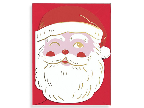 Vintage Die-Cut Santa, Single Card