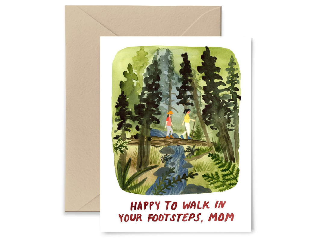 Walk in Your Footsteps Mom, Single Card