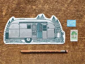 Silver Camper Postcard