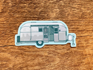 Silver Camper Sticker