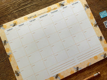 Honey Bees Monthly Desk Planner