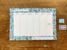 Blue Floral Weekly Desk Planner