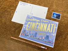 Greetings from Cincinnati Foil Postcard