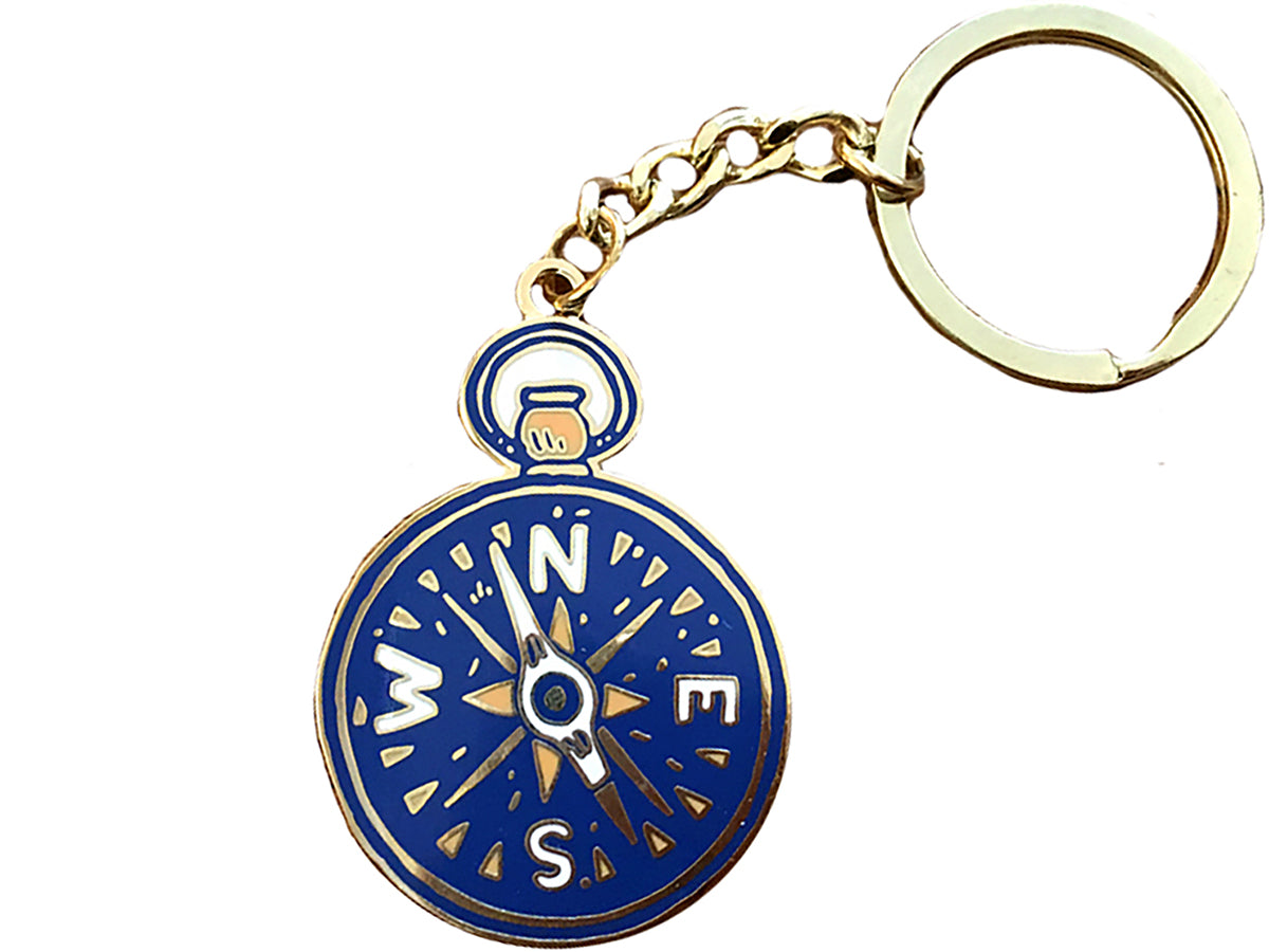 Compass Enamel Keychain – Noteworthy Paper & Press
