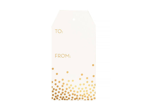 Gold Confetti Gift Tag, Set of 10