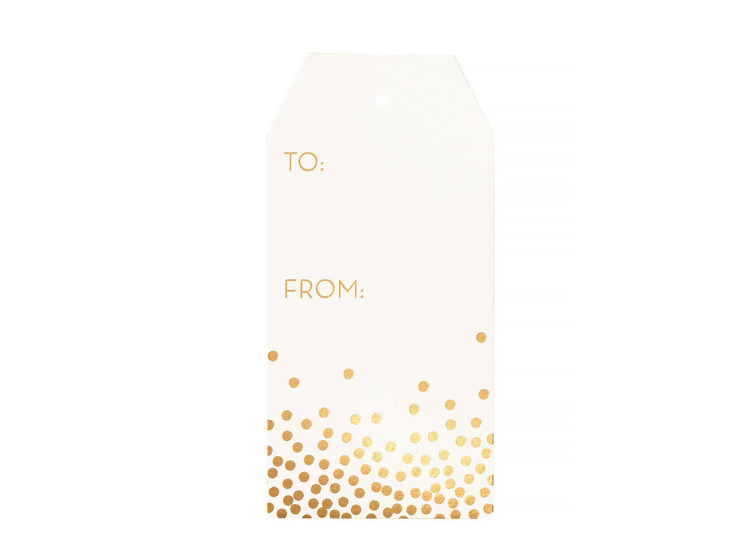 Gold Confetti Gift Tag, Set of 10