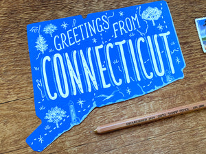 Greetings from Connecticut Postcard