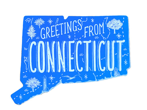 Greetings from Connecticut Postcard