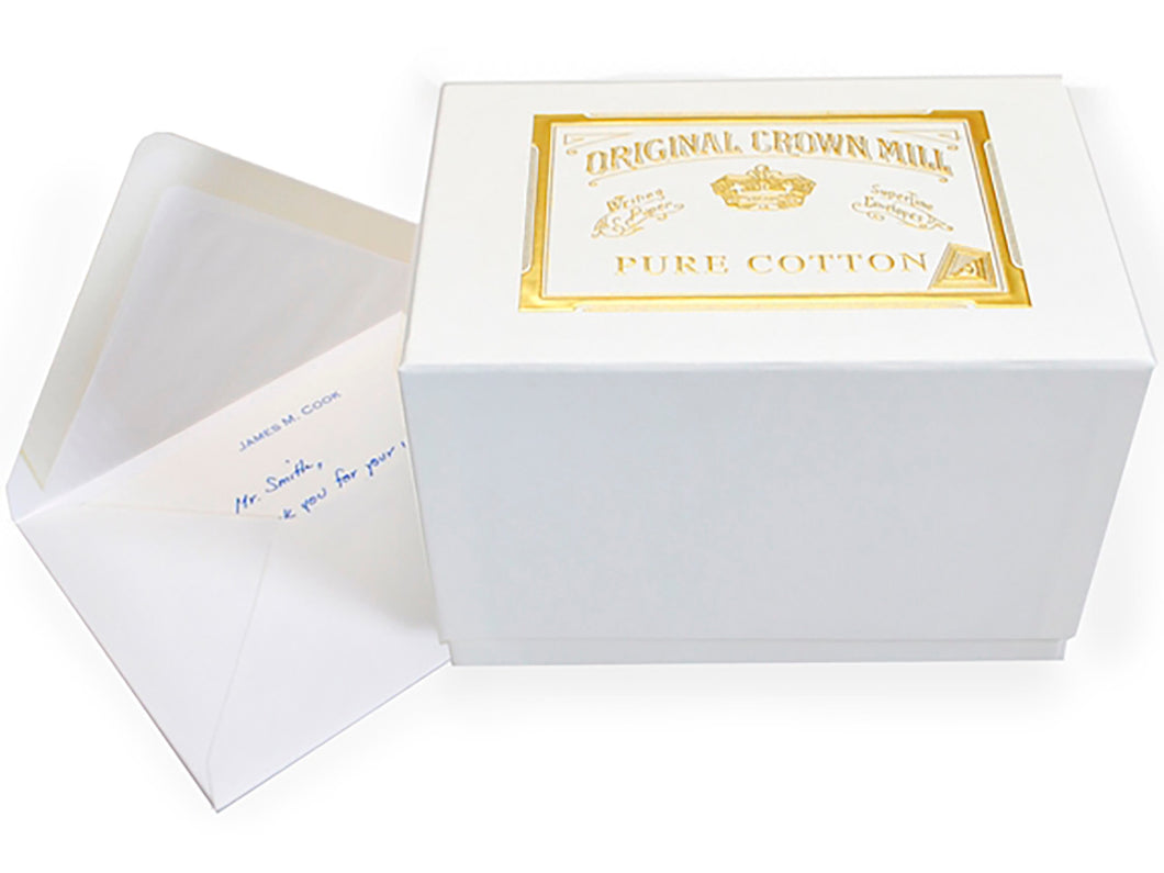 Pure Cotton Note Cards and Envelopes, Box Set of 50