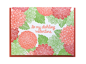 Dahlia Valentine Greeting Card