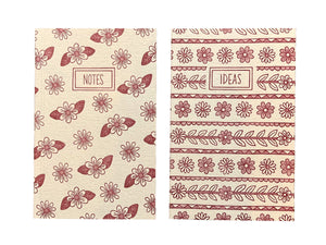 Daisies & Floral Stripes Pocket Notebook Set