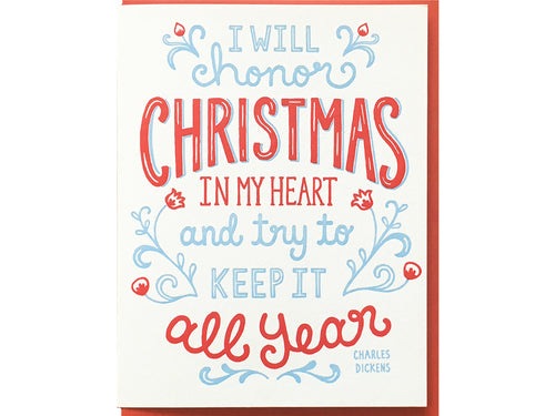 Dickens Quote Christmas Greeting Card