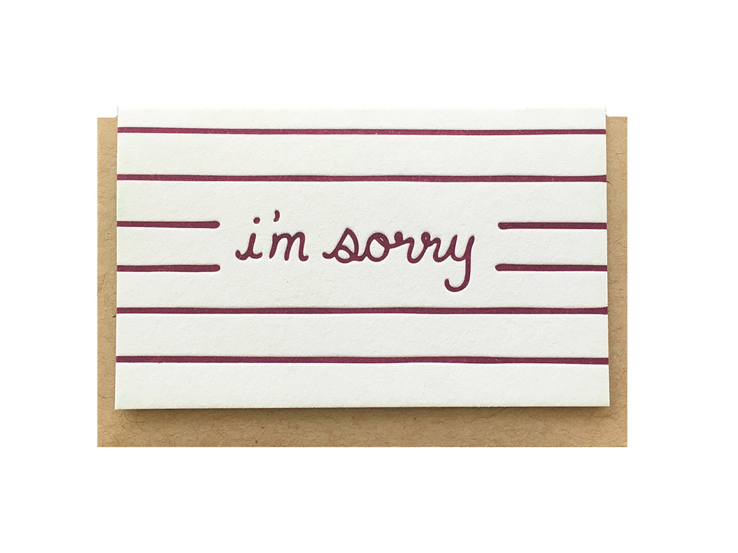 I'm Sorry Enclosure Card