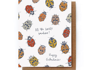 Single Ladies Ladybug Galentine's, Single Card