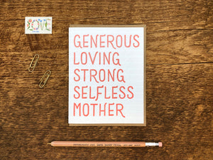 Generous Mother Greeting Card