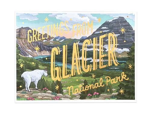 Glacier National Park Foil Postcard