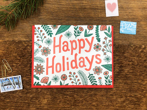 Happy Holidays Flora Greeting Card