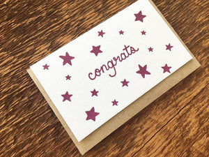 Congrats Purple Stars Enclosure Card