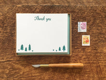 Pine Trees Thank You Flat Stationery