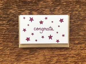 Congrats Purple Stars Enclosure Card