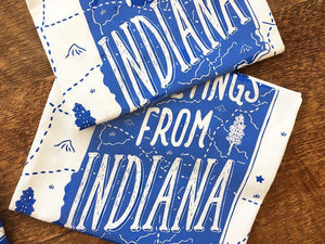 Greetings from Indiana Tea Towel