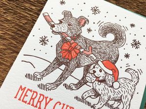 Christmas Dogs Greeting Card