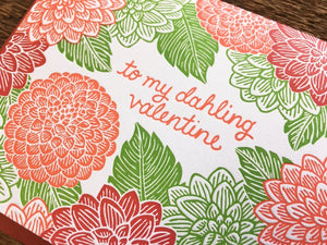 Dahlia Valentine Greeting Card