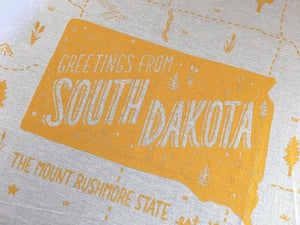 Greetings from South Dakota Tea Towel