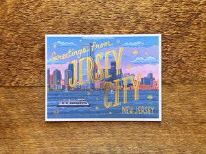 Jersey City Foil Postcard
