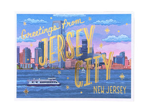 Jersey City Foil Postcard