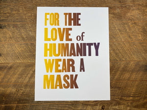Wear A Mask Letterpress Poster