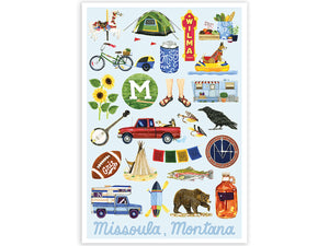 Missoula, Montana Art Print, 13" x 19"