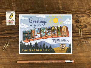 Greetings from Missoula Icons Postcard