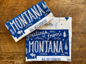 Greetings from Montana Tea Towel