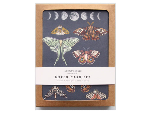 Moonlit Moths, Boxed Set of 8