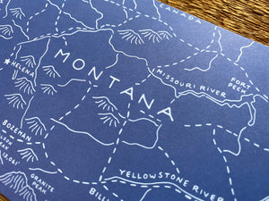 Montana Map Postcard