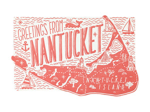 Greetings from Nantucket Postcard