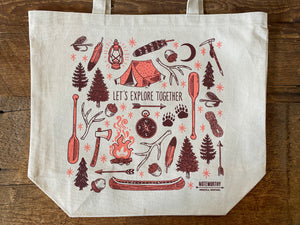 Let's Explore Together, Tote Bag