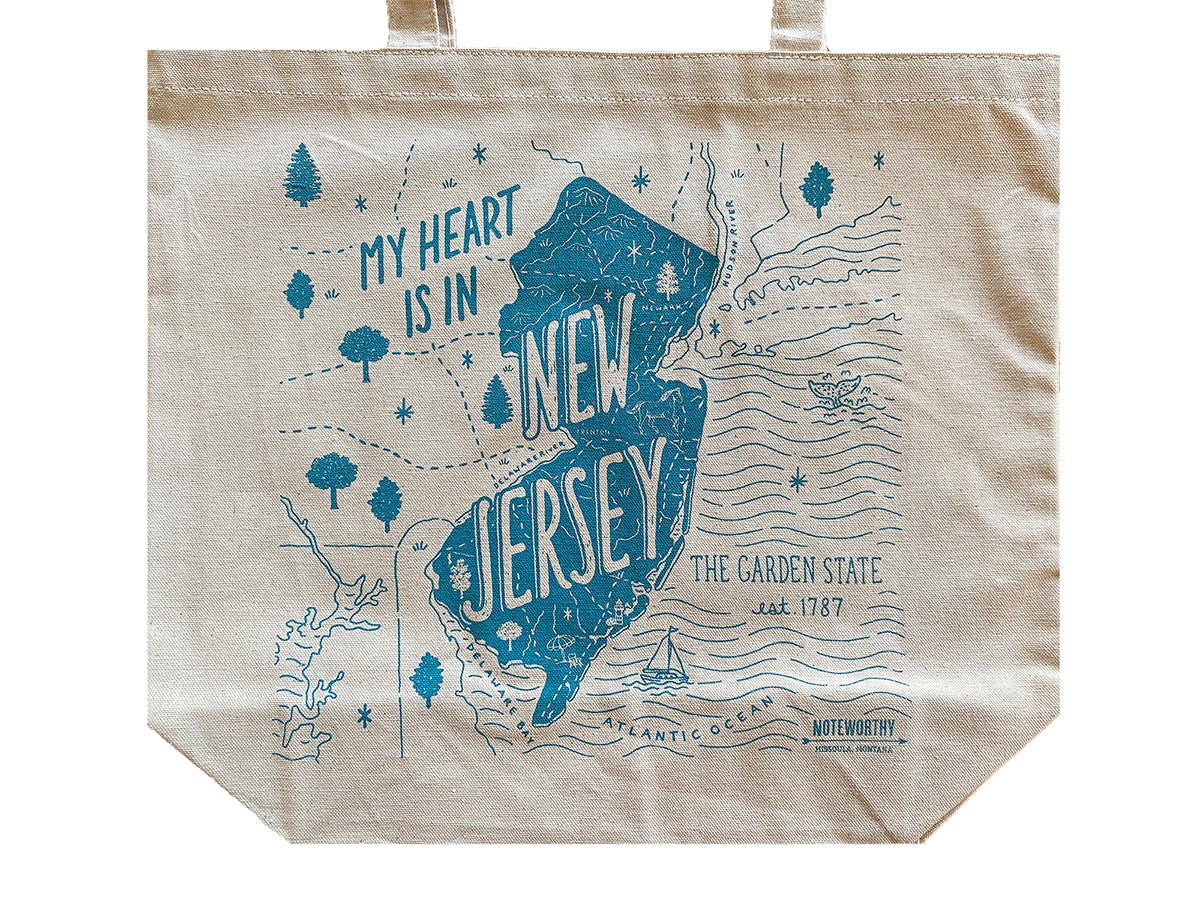My Heart Is In New Jersey, Tote Bag – Noteworthy Paper & Press