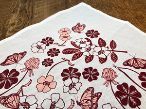 Flower & Monarchs Tea Towel