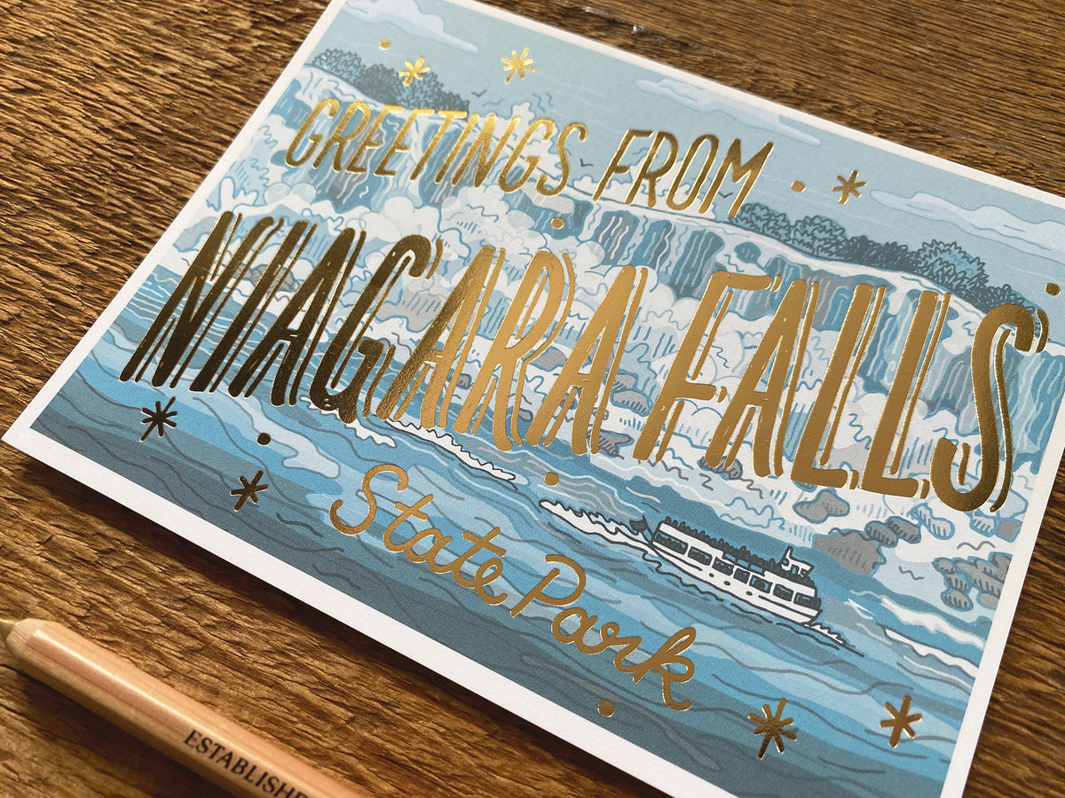 Niagara Falls State Park Foil Postcard – Noteworthy Paper & Press