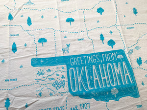 Greetings from Oklahoma Tea Towel