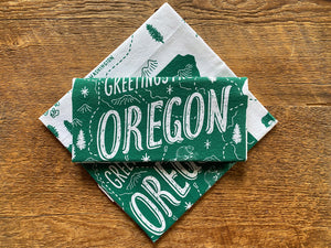 Greetings from Oregon Tea Towel