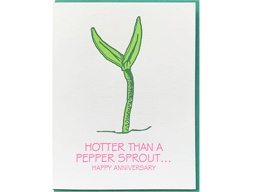 Pepper Sprout Anniversary Greeting Card